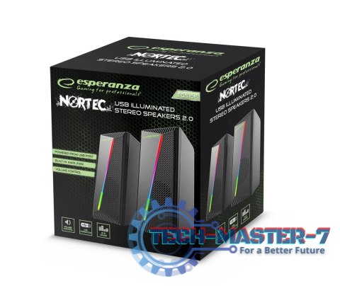 Głośniki 2.0 USB LED Rainbow Nortec Głośniki 2.0 USB LED Rainbow Nortec