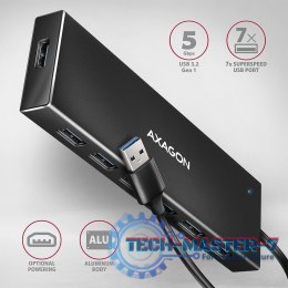 HUE-F7A Hub 7-portowy USB 3.2 Gen 1 ALU FLAT, micro USB, 1m USB-A kabel