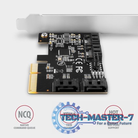 PCES-SA4X4 Kontroler PCIe 4x wewnętrzny port SATA 6G, ASM1164, SP & LP PCES-SA4X4 Kontroler PCIe 4x wewnętrzny port SATA 6G, ASM1164, SP & LP