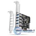 PCEU-43RS Kontroler PCIe 4x port USB 3.2 GEN 1, UASP, chipset Renesas, 15-pin SATA zasilacz, dual power