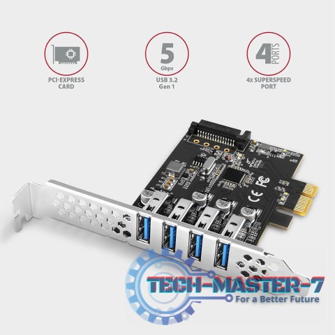 PCEU-43RS Kontroler PCIe 4x port USB 3.2 GEN 1, UASP, chipset Renesas, 15-pin SATA zasilacz, dual power PCEU-43RS Kontroler PCIe 4x port USB 3.2 GEN 1, UASP, chipset Renesas, 15-pin SATA zasilacz, dual power