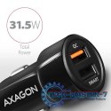 PWC-QC5 Ładowarka samochodowa QUICK SMART 31.5W, 2x port QC3.0/AFC/FCP + 5V-2.6A