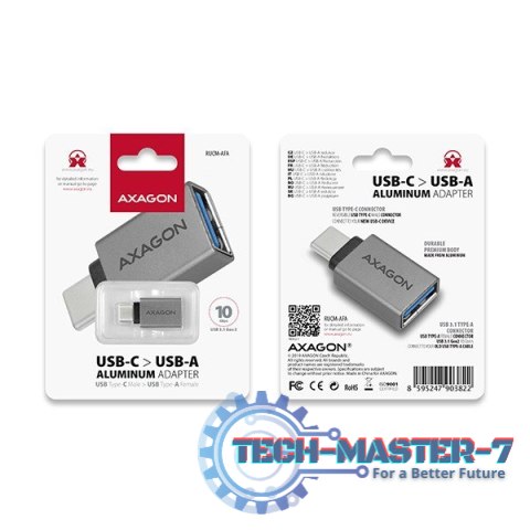 RUCM-AFA Redukcja, USB 3.1 Type-C męska -> Type-A żeńska ALU RUCM-AFA Redukcja, USB 3.1 Type-C męska -> Type-A żeńska ALU