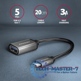 RUCM-AFAC Kabel adapter USB 3.2 Gen 1 Type-C samiec -> Type-A żeńska, 0,2m, 3A, ALU