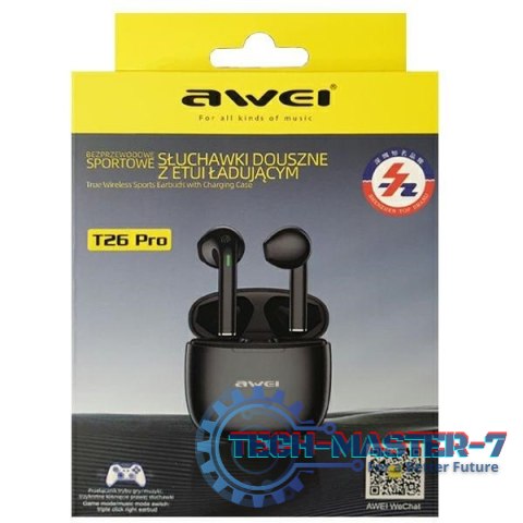 Słuchawki Bluetooth 5.3 T26 Pro TWS Black Słuchawki Bluetooth 5.3 T26 Pro TWS Black