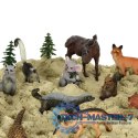 Figurki zwierząt zwierzęta zoo safari farma akcesoria skrzynka 19 el.