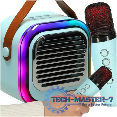 Głośnik do karaoke USB Bluetooth niebieski