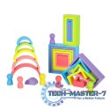 Klocki drewniane edukacyjne układanka tęcza puzzle montessori tęcza kolorowe