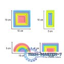 Klocki drewniane edukacyjne układanka tęcza puzzle montessori tęcza kolorowe