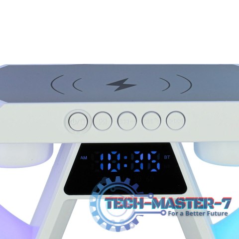 Lampka LED Gamingowa RGB głośnik ładowarka indukcyjna radio budzik zegar Lampka LED Gamingowa RGB głośnik ładowarka indukcyjna radio budzik zegar