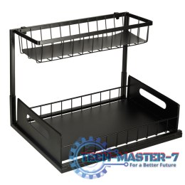 Organizer szafka półka kuchenna kosz pod zlew umywalkę wysuwana półka pojemnik 2-poziomowy metal