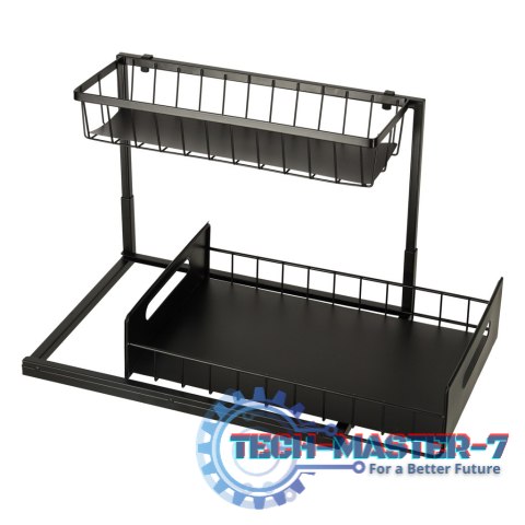 Organizer szafka półka kuchenna kosz pod zlew umywalkę wysuwana półka pojemnik 2-poziomowy metal Organizer szafka półka kuchenna kosz pod zlew umywalkę wysuwana półka pojemnik 2-poziomowy metal