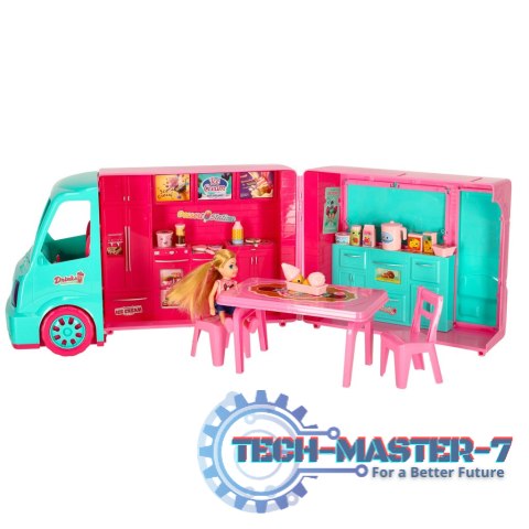 Samochód dla lalek kamper food truck zestaw 21 el. Samochód dla lalek kamper food truck zestaw 21 el.