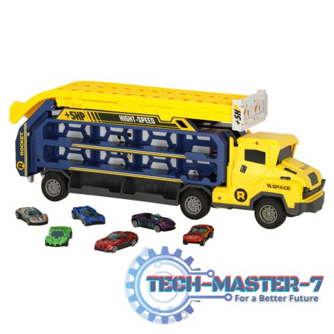 Tor wyścigowy samochodowy laweta transporter 6 el. żółty Tor wyścigowy samochodowy laweta transporter 6 el. żółty