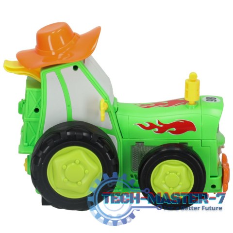 Traktor ciągnik zdalnie sterowany na pilota RC skaczący tańczący dźwięk zielony Traktor ciągnik zdalnie sterowany na pilota RC skaczący tańczący dźwięk zielony