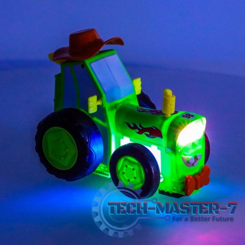 Traktor ciągnik zdalnie sterowany na pilota RC skaczący tańczący dźwięk zielony Traktor ciągnik zdalnie sterowany na pilota RC skaczący tańczący dźwięk zielony