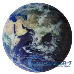 Zegar ścienny planeta ziemia z wyświetlaczem LED 32 cm niebieski