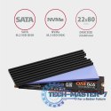 CLR-M2L3 Chłodnica aluminiowa pasywna do dysku M.2 SSD, ALU korpus, silikonowe podkładki termiczne, wysokość 3mm