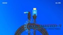 Kabel HDMI (M) v2.1, kątowy, 5m, 8K, miedź, niebiesko-czarny, złote końcówki, ethernet/3D, CL-175