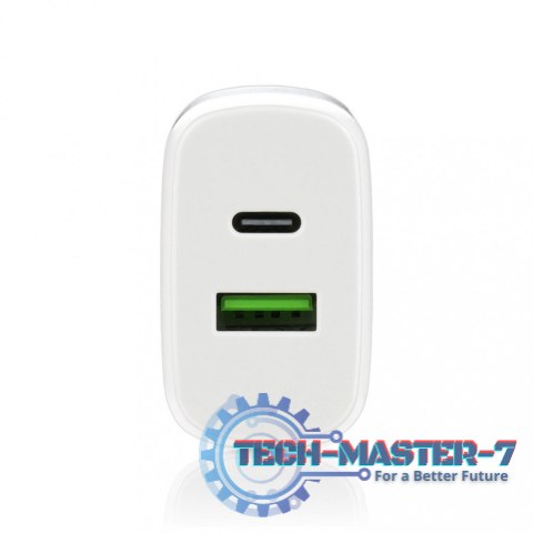 Ładowarka USB/USB-C QC3.0 25W Biała Ładowarka USB/USB-C QC3.0 25W Biała