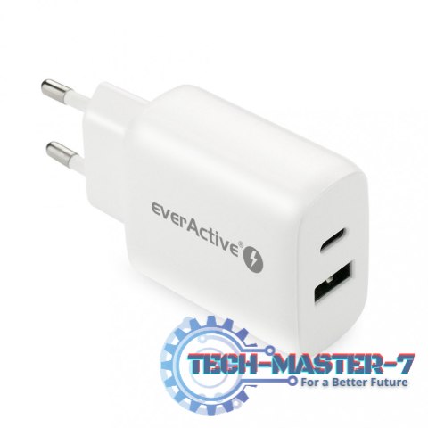 Ładowarka USB/USB-C QC3.0 25W Biała Ładowarka USB/USB-C QC3.0 25W Biała