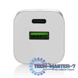 Ładowarka USB/USB-C QC3.0 30W technologia GaN Biała