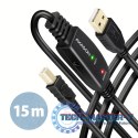 ADR-215B USB 2.0 A-M -> B-M aktywny kabel połączeniowy/wzmacniacz 15m