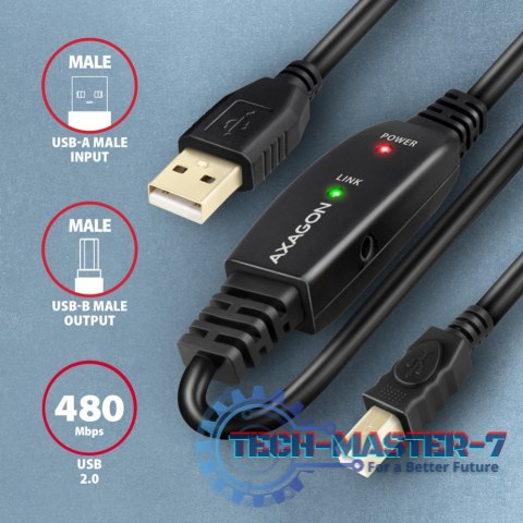 ADR-220B USB 2.0 A-M -> B-M aktywny kabel połączeniowy/wzmacniacz 20m ADR-220B USB 2.0 A-M -> B-M aktywny kabel połączeniowy/wzmacniacz 20m