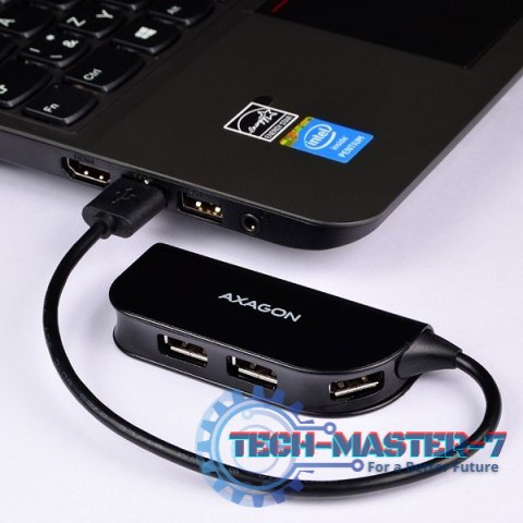 Hub HUE-X4B 4-portowy USB 2.0 kabel 20cm Czarny Hub HUE-X4B 4-portowy USB 2.0 kabel 20cm Czarny