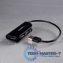 Hub HUE-X4B 4-portowy USB 2.0 kabel 20cm Czarny