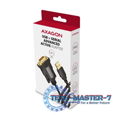 ADS-1PQN Adapter USB 2.0 > RS-232 Port szeregowy, 1,5m kabel, chip FTDI ADS-1PQN Adapter USB 2.0 > RS-232 Port szeregowy, 1,5m kabel, chip FTDI