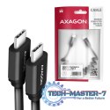 BUCM-CM20TB Kabel Twister USB-C - USB-C, 1.1m USB2.0 3A ALU, czarny