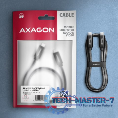 BUCM2-CM10AB Kabel USB-C - USB-C, 1.0m 5A charging, ALU, 240W PD, oplot, USB2.0, czarny BUCM2-CM10AB Kabel USB-C - USB-C, 1.0m 5A charging, ALU, 240W PD, oplot, USB2.0, czarny