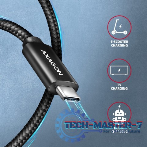 BUCM2-CM30AB Kabel USB-C - USB-C, 3.0m 5A charging, ALU, 240W PD, oplot, USB2.0, czarny BUCM2-CM30AB Kabel USB-C - USB-C, 3.0m 5A charging, ALU, 240W PD, oplot, USB2.0, czarny