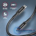 BUCM32-CF05AB Kabel przedłużacz Gen2 USB-C - USB-C 0.5m, 5A, 20Gbps, PD 240W, oplot, czarny