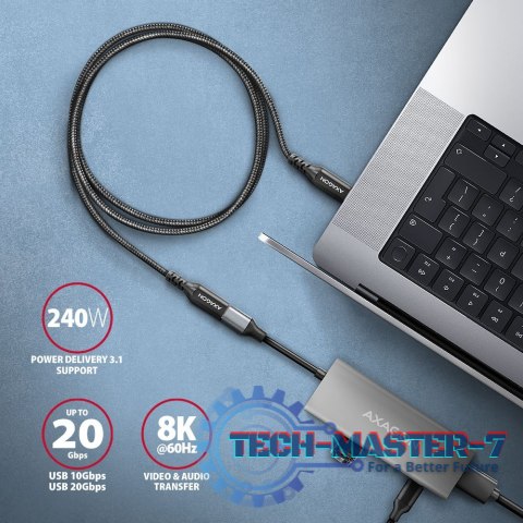 BUCM32-CF15AB Kabel przedłużacz Gen2 USB-C - USB-C 1.5m, 5A, 20Gbps, PD 240W, oplot, czarny BUCM32-CF15AB Kabel przedłużacz Gen2 USB-C - USB-C 1.5m, 5A, 20Gbps, PD 240W, oplot, czarny