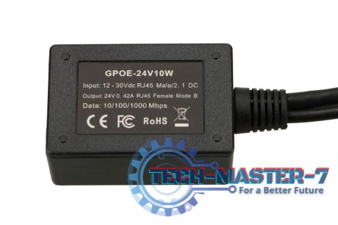 Inwerter PoE 1 portowy wejście 1x1000Mb/s RJ45/Jack 10-24V, wyjście 24V Inwerter PoE 1 portowy wejście 1x1000Mb/s RJ45/Jack 10-24V, wyjście 24V