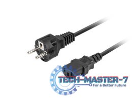 Kabel zasilający CEE 7/7 -> C320 C13 1.8m prosty, czarny
