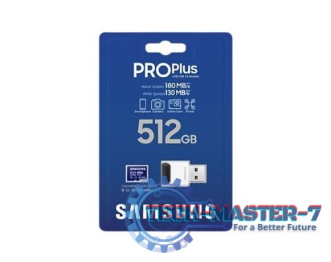Karta pamięci microSD PRO Plus MB-MD512SB/WW 512GB + czytnik Karta pamięci microSD PRO Plus MB-MD512SB/WW 512GB + czytnik