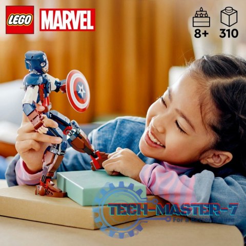 Klocki Super Heroes 76258 Marvel Figurka Kapitana Ameryki do zbudowania Klocki Super Heroes 76258 Marvel Figurka Kapitana Ameryki do zbudowania