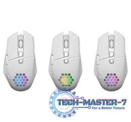 Mysz gamingowa bezprzewodowa Glory GM-514 RGB 7P 1200/2400/3200 DPI biała