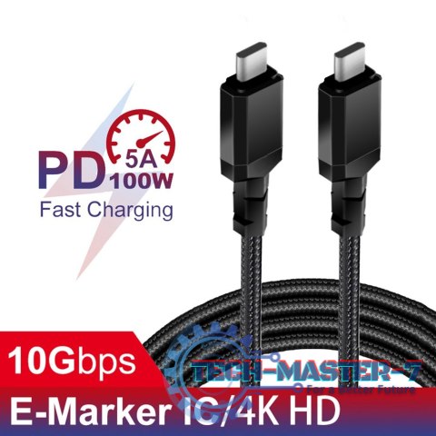 Kabel 2x USB-C 100W 1m wspierajacy PD przesyl danych do 10Gbps MCE491 Czarny Kabel 2x USB-C 100W 1m wspierajacy PD przesyl danych do 10Gbps MCE491 Czarny