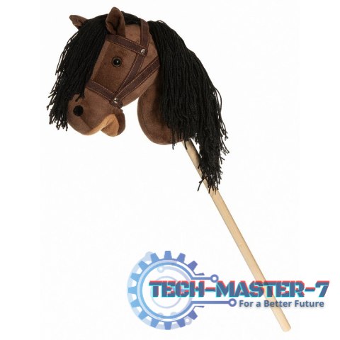 Koń na kiju Hobby Horse brązowy z lejcami 80cm