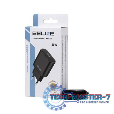 Ładowarka sieciowa 30W GaN USB-C PD 3.0 bez kabla, czarna