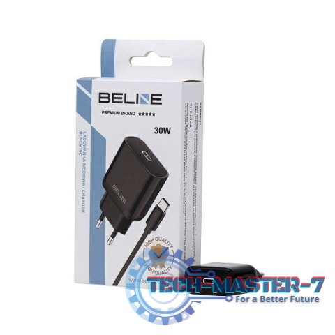 Ładowarka sieciowa 30W GaN USB-C + kabel USB-C, czarna