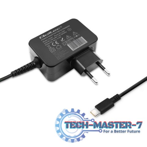 Ładowarka sieciowa 65W | 5-20V | 3-3.25A | USB typ C | PD | Czarna Ładowarka sieciowa 65W | 5-20V | 3-3.25A | USB typ C | PD | Czarna