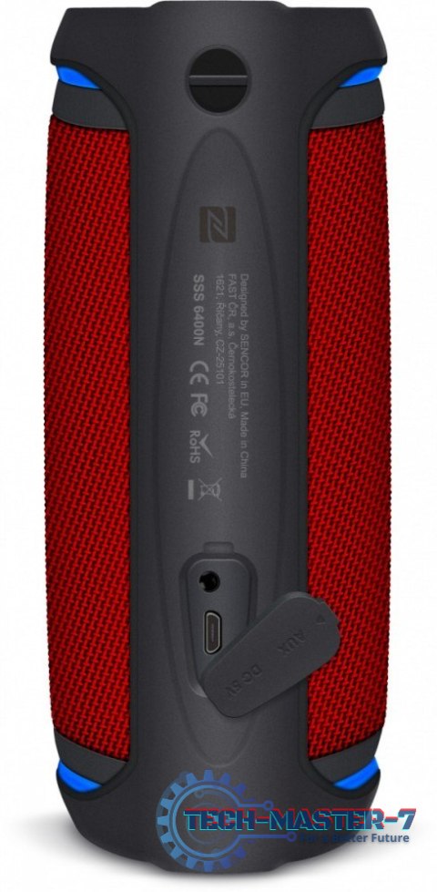 Głośnik Bluetooth SSS 6400 Sirius 30W, TWS, NFC, IPX6 Czerwony Głośnik Bluetooth SSS 6400 Sirius 30W, TWS, NFC, IPX6 Czerwony