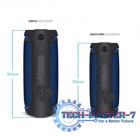 Głośnik Bluetooth SSS 6400 Sirius 30W, TWS, NFC, IPX6 Niebieski Głośnik Bluetooth SSS 6400 Sirius 30W, TWS, NFC, IPX6 Niebieski