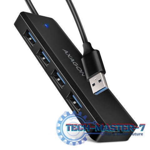 HUE-C1A 4-portowy hub USB 5Gbps Travel, USB-C power IN, kabel Type-A 19cm, USB-C dodatkowe zasilanie