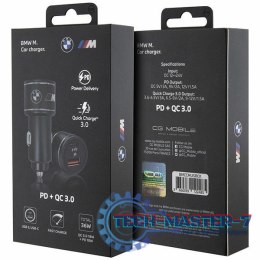 Ładowarka samochodowa 20W PD-QC 3.0 Fast Charging Czarna
